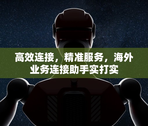 高效连接,精准服务,海外业务连接助手实打实