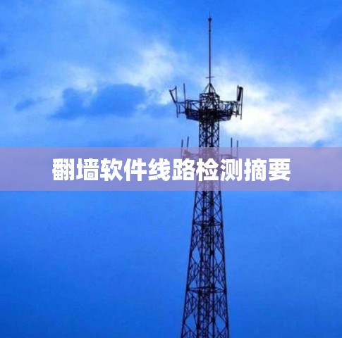 翻墙软件线路检测摘要 翻墙软件线路检测摘要