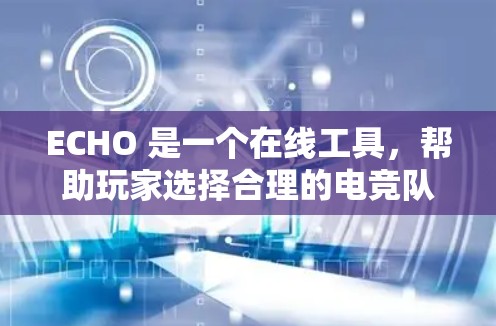 ECHO 是一个在线工具,帮助玩家选择合理的电竞队伍组合。以下是其主要特点和操作步骤 ECHO 是一个在线工具,帮助玩家选择合理的电竞队伍组合。以下是其主要特点和操作步骤