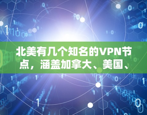 北美有几个知名的VPN节点，涵盖加拿大、美国、墨西哥和其他国家，这些服务提供了多种VPN类型，如点对点、点对点加云、点对点加云加云，以及SIP服务。以下是这些VPN节点的详细介绍